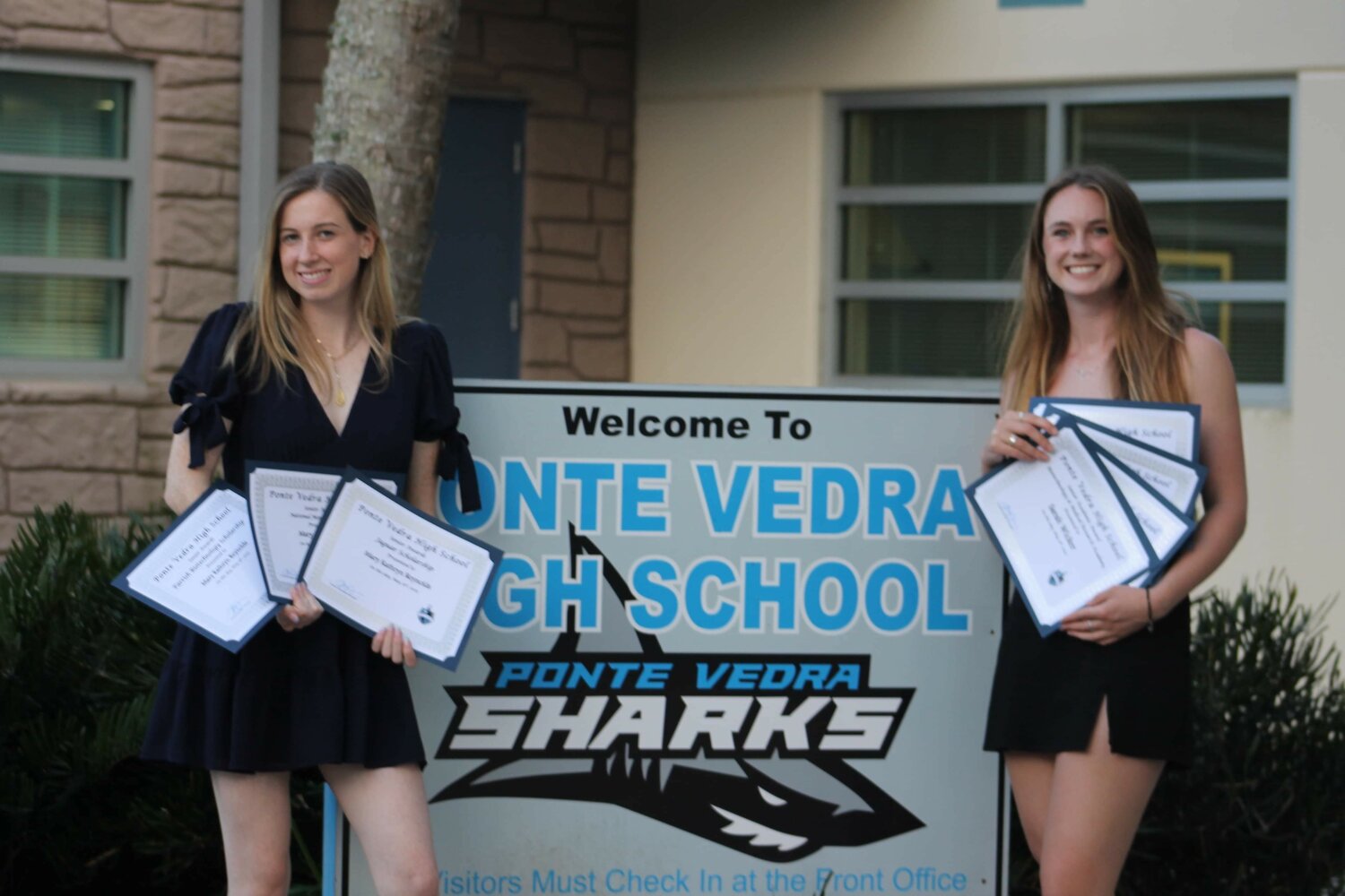 Ponte Vedra High seniors Mary Kate Reynolds and Sarah Wicker received biotech scholarships of the several recognitions they received during the school’s awards night on May 16.